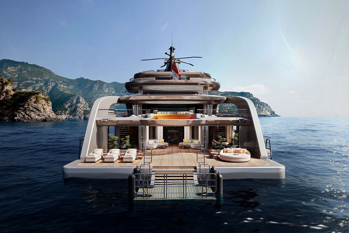 Theodoros Fotiadis Yacht and Marine Designer – The rear side of a superyacht